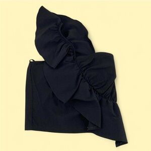 Pull&Bear Ruffled Sleeve Cotton Top